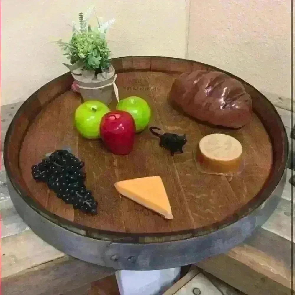Handmade Lazy Susan Wine Barrel Top